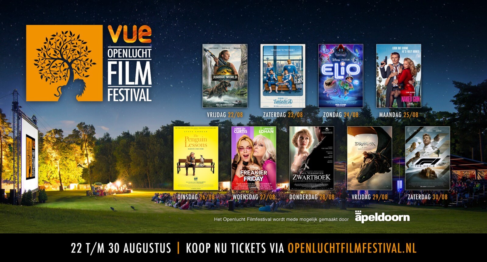Programma Opnelucht Filmfestival Apeldoorn